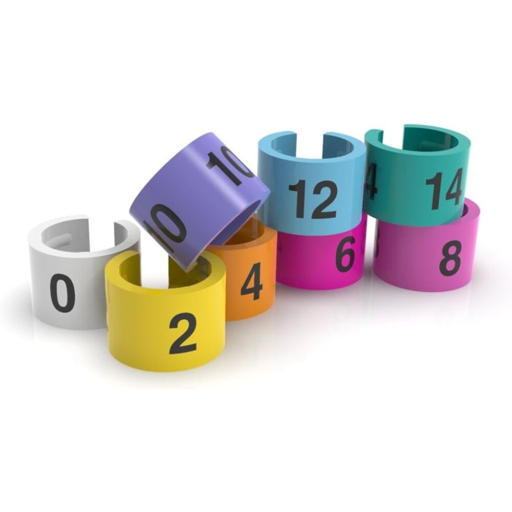 400-Piece Color-Coded Garment Size Marker Set Sizes 0 - 14 (50 PCS of each size)